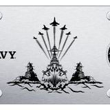 U.S. Navy Theme License Plate - Laser Etched Brushed - Official Licensed