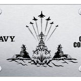 U.S. Navy Theme 2 License Plate - Laser Etched Brushed - Official Licensed