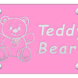 Teddy Bear License Plate - Laser Etched Pink - Official Licensed