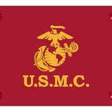U.S.M.C. License Plate - Laser Etched Yellow on Red - Official Licensed