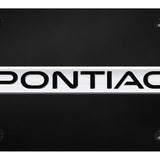 Pontiac Name License Plate - Chrome on Black - Official Licensed