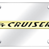 Chrysler PT Cruiser Name License Plate - Gold on Mirrored - Official Licensed