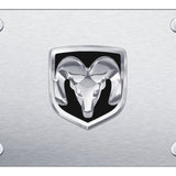 RAM OEM License Plate - Chrome on Brushed - Official Licensed