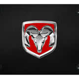 RAM OEM Red License Plate - Chrome on Black - Official Licensed
