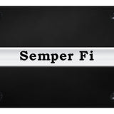 Semper Fi Name License Plate - Chrome on Black - Official Licensed