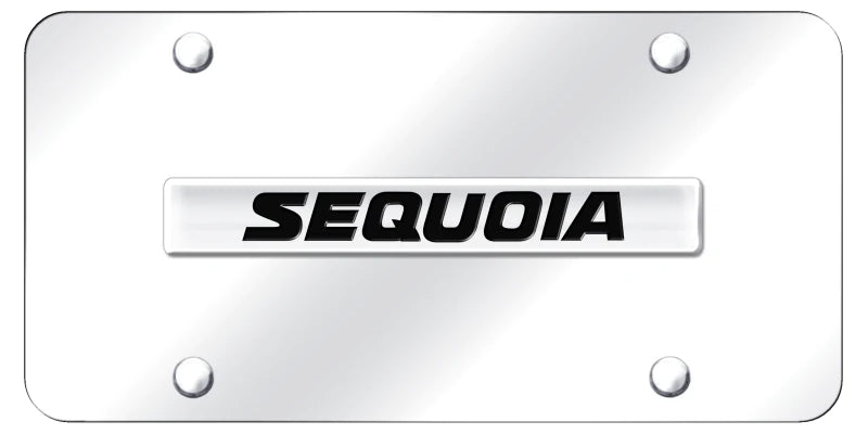 Toyota Sequoia Name License Plate - Chrome on Black - Official Licensed