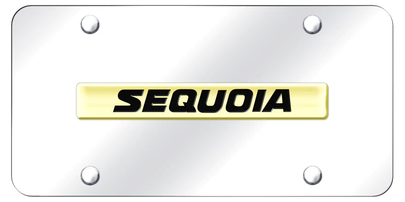 Toyota Sequoia Name License Plate - Chrome on Black - Official Licensed