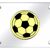 Soccer Ball License Plate - Gold on Mirrored - Official Licensed