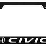 Honda Civic Polycarbonate License Plate Frame - UV Print on Black - Official Licensed