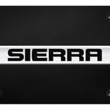 GMC Sierra Name License Plate - Chrome on Black - Official Licensed