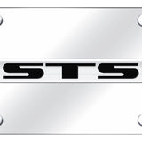 Cadillac STS Name License Plate - Chrome on Mirrored - Official Licensed