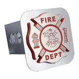Fire Department Logo Class III Trailer Hitch Plug - Mirrored - Official Licensed