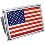 USA Flag Class III Trailer Hitch Plug - Mirrored - Official Licensed