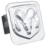 Ram (No Fill) Class III Hitch Plug - Chrome on Mirrored - Official Licensed