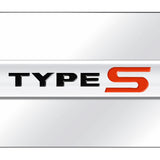 Acura Type-S Name Mini Plate - Chrome on Mirrored - Official Licensed