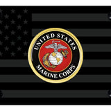 U.S.M.C. Badge License Plate - UV Subdued Flag - Official Licensed