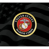 U.S.M.C. Badge License Plate - UV Subdued Wave Flag - Official Licensed