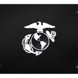 U.S.M.C. Insignia License Plate - Chrome on Black - Official Licensed
