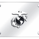 U.S.M.C. Insignia License Plate - Chrome on Mirrored - Official Licensed
