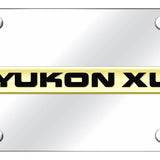 GMC Yukon XL Name License Plate - Gold on Mirrored - Official Licensed