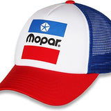 Mopar Logo Car Auto Racing Cap Mesh Trucker Hat Blue Red Officially Licensed