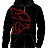 Dodge SRT Hellcat Muscle Cars Cotton Black Zipper Hoodie Official Licensed
