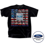 Ford Trucks Built Ford Tough US Flag Graphic Cotton Shirt Black Official License