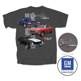Vintage Car Auto Chevelle by Chevrolet Cotton Preshrunk T-Shirt Charcoal Gray