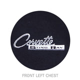 Chevy Corvette Flag Stingray Classic Car Graphic T-Shirt Black Official Licensed